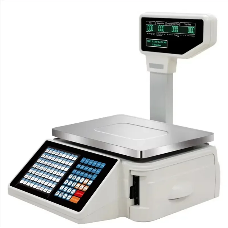Pesaje 30kg pantalla táctil mu - Weighing Scale Label Printer reseña y precio