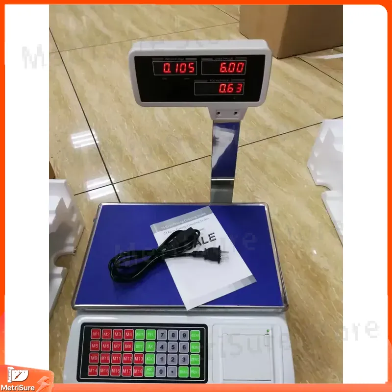 Báscula Digital de 30 kg con I - Weighing Scale Label Printer reseña y precio