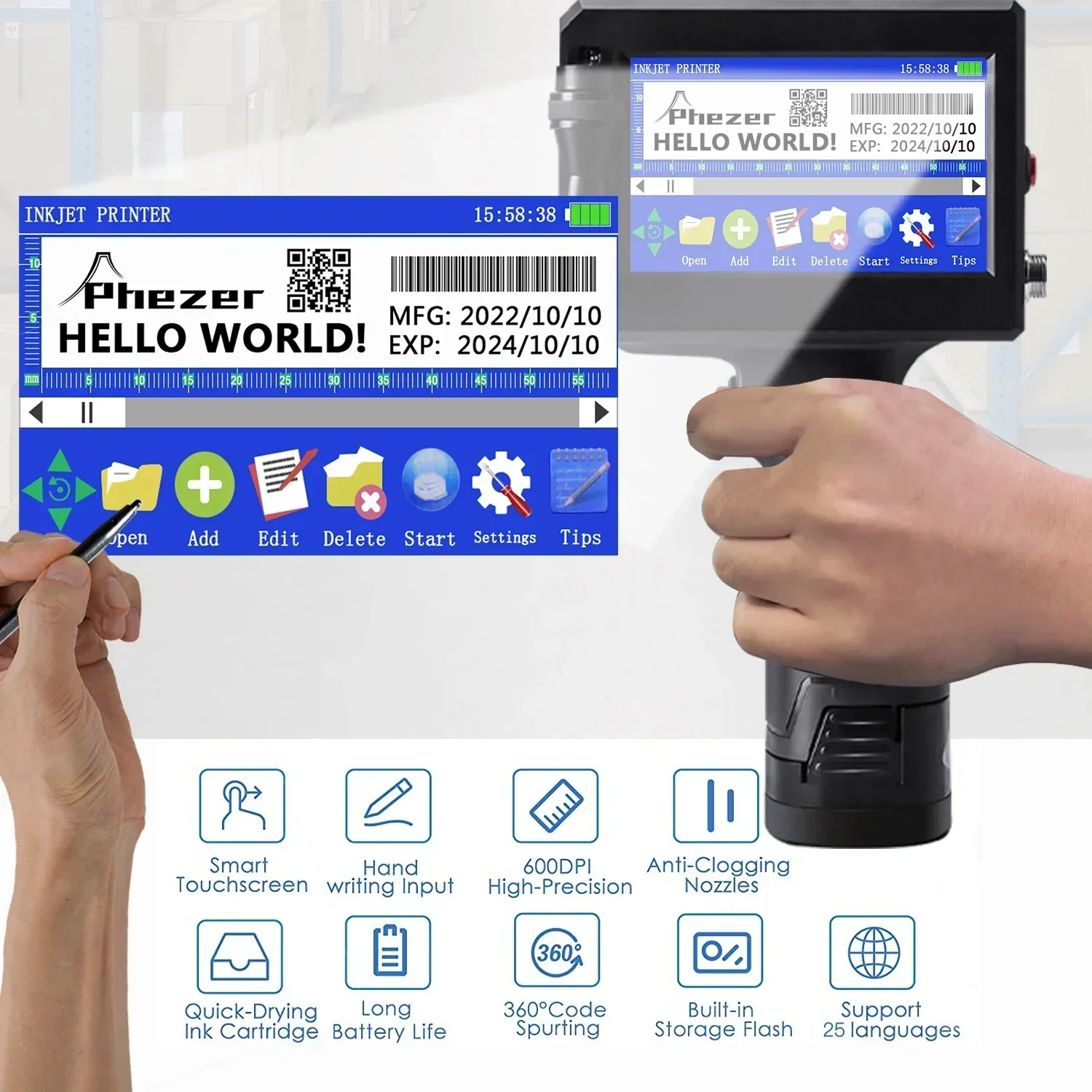 Phezer-impresora de etiquetas  - Barcode Label Printer Industrial reseña y precio